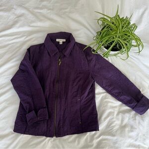 Coldwater Creek Deep Purple Utility Jacket